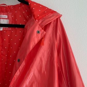 Bright coral waterproof raincoat